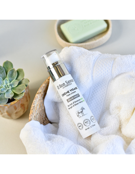 Crème Visage Jour & Nuit 50ml - Lait d'Anesse BIO | O Bon Savon Crème Visage Jour & Nuit 50ml - Lait d'Anesse BIO | O Bon Savon