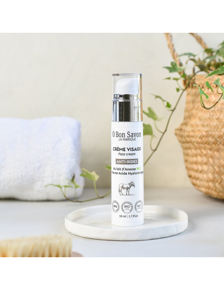 Crème Visage Anti-Rides 50 ml - Lait d'Anesse BIO | O Bon Savon Crème Visage Anti-Rides 50 ml - Lait d'Anesse BIO | O Bon Savon