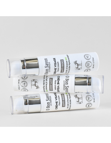 Crème Visage Anti-Rides 50 ml - Lait d'Anesse BIO | O Bon Savon Crème Visage Anti-Rides 50 ml - Lait d'Anesse BIO | O Bon Savon