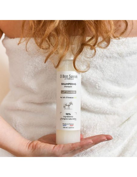 Shampoing pH neutre 250 ml au Lait d'Anesse bio | O Bon Savon Shampoing pH neutre 250 ml au Lait d'Anesse bio | O Bon Savon