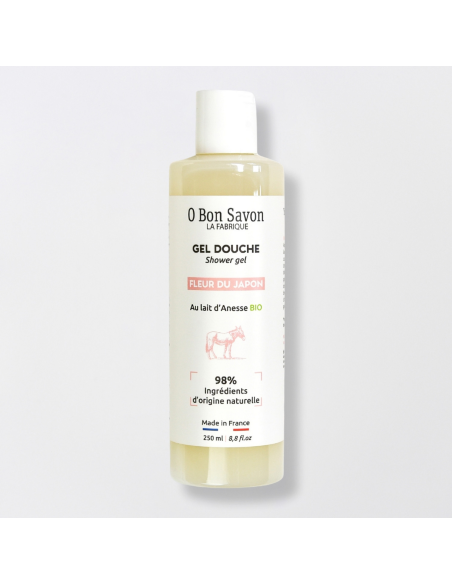 Gel douche 250 ml au Lait d'Anesse bio - Fleur du Japon