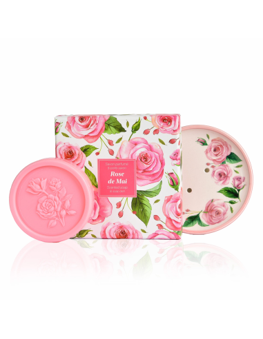 Geschenkset Seife & Seifenhalter – Rose