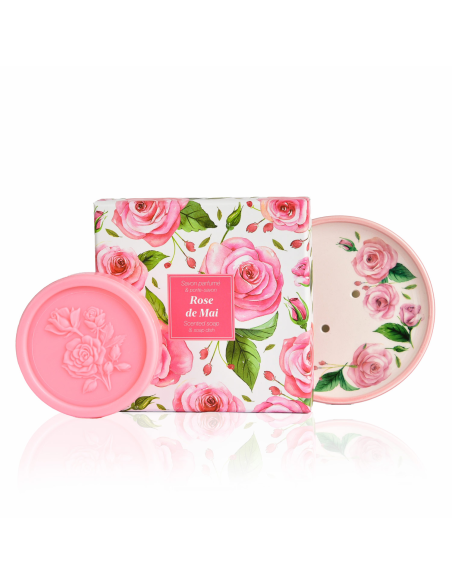 Coffret porte-savon botanique – Rose